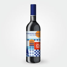Barcelona Red Wine. Design gráfico, Packaging e Ilustração vetorial projeto de Elia Moliner - 27.07.2016