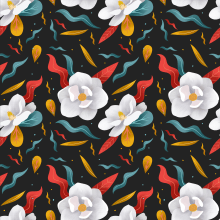 Flower Pattern. Traditional illustration, Packaging, Product Design, Pattern Design, and Vector Illustration project by Rosemarie - 05.19.2017