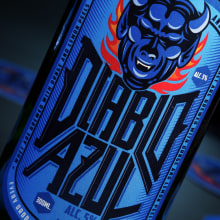 Diablo Azul Beer - Packaging. Un proyecto de Diseño, Ilustración tradicional, Dirección de arte, Diseño gráfico y Packaging de Abdiel Hernán - 20.05.2017
