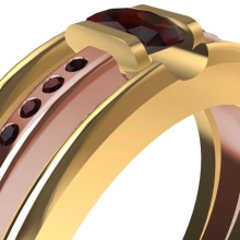 Bicolor ring with gems. Design de joias projeto de Santi Casanova González - 22.05.2017