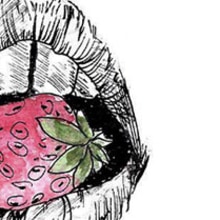 Beso con sabor a fresa / . Un proyecto de Ilustración tradicional de Andrea Zambrano Veloso - 24.05.2017