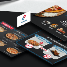 Domino's Pizza Menu Board. Graphic Design, and Web Design project by Ruth y Laura - 06.01.2017