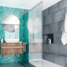 Bathroom 1. Un proyecto de Diseño, 3D y Diseño de interiores de GOEK. - 03.06.2017