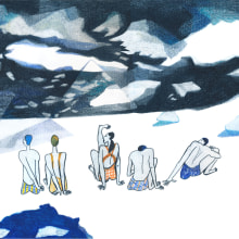 " Who is freezing here? Me neither ". Ilustração tradicional projeto de Àngela Piéret - 04.06.2016