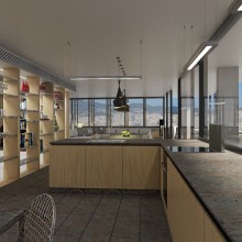 Diseño interior de vivienda en torre de oficinas. Un proyecto de 3D, Arquitectura, Arquitectura interior y Diseño de interiores de lubg - 09.06.2017