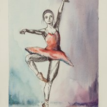Bailarinas. Ilustração tradicional, e Pintura projeto de Ana Traba de la Gándara - 10.06.2016
