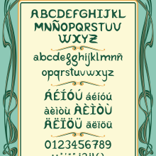 Natural Type - Tipografía inspirada en el Art Nouveau. Un proyecto de Ilustración tradicional, Diseño gráfico y Tipografía de Ángela Gutiérrez Graphic Design - 11.06.2017