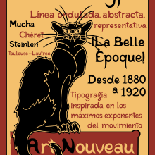 Cartel promocional tipografía Natural Type - inspirado en el cartel de Chat Noir. Ilustração tradicional, Design gráfico, e Tipografia projeto de Ángela Gutiérrez Graphic Design - 11.06.2017