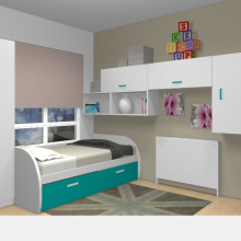 Dormitorio juvenil. Un proyecto de 3D de Marcela Carla Aboal - 14.06.2017