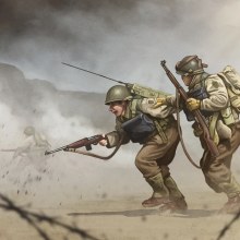 WW2 - D-Day, Omaha beach 1944. Un proyecto de Ilustración tradicional de Rubén Megido - 19.06.2017