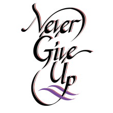 Never Give Up: proyecto final del curso con Victor Kams. Calligraph project by Adán Quiroz - 06.25.2017