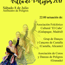 Cartel XXIII Festival de Folclore Villa de Peligros. Design projeto de Elena García Rodríguez - 28.06.2017