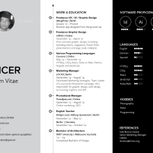 My CV as a website. Un proyecto de Diseño Web de David Spencer - 30.06.2017