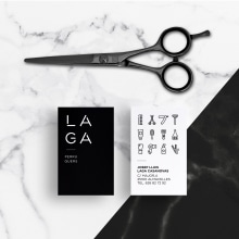 L A G A Perruquers  Ein Projekt aus dem Bereich Br, ing und Identität und Grafikdesign von Acid Estudi - 30.06.2017