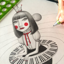 La Reina del Universo Musical. Ilustração tradicional, Design de personagens, e Artes plásticas projeto de Sonia Puga García - 15.06.2016