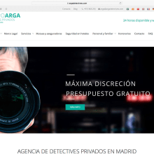 Página web Arga detectives. Web Design projeto de Wellaggio - 08.07.2017
