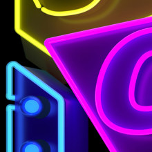 Cubelles - Neon sign. 3D, Graphic Design, T, and pograph project by Marc Urtasun - 07.13.2017