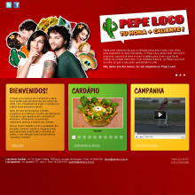 Website "Pepe Loco". Br, ing, Identit, Marketing, and Web Design project by Alexandre Arcari Milani - 01.01.2012