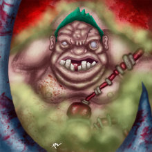 Pudge Dota2 fan art. Traditional illustration project by Julio Solis - 07.23.2017