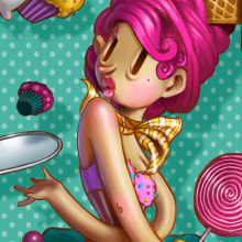Candy Girl. Ilustração tradicional projeto de Ra - 04.08.2017
