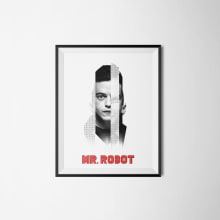 MR. ROBOT diseño de póster . Design, and Graphic Design project by Oscar Rabat - 08.08.2017