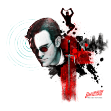 Daredevil: the first Defender. Ilustração tradicional, Cinema, Vídeo e TV, e Comic projeto de Dani Marco - 11.08.2017