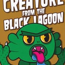 Póster película Creature from the black lagoon. Un proyecto de Diseño, Ilustración tradicional, Diseño de personajes, Diseño gráfico, Cine e Ilustración vectorial de Perla Rivas - 12.08.2017