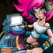 Retrofuture Deejay. Traditional illustration project by Román Plaza - 03.22.2015