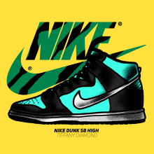 Nike Dunk SB High. Design, Ilustração tradicional, e Design gráfico projeto de Kevin Chichoa - 15.08.2017