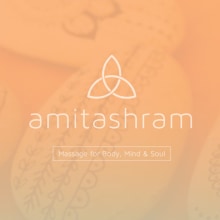 Amitashram / Holistic Massage, healthy natural oils. Un proyecto de Br, ing e Identidad, Diseño gráfico y Packaging de zurdadesign - 25.08.2017