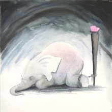 El elefante encadenado. Jorge Bucay. Traditional illustration project by Dacil Velázquez - 08.25.2017