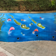 Mural en colegio. Arte urbana projeto de Pablo - 26.08.2017