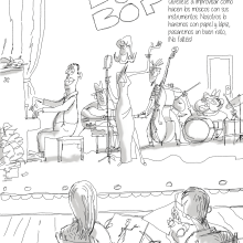 Taller de dibujo BE-BOP para festival de jazz de Toledo 2017. Ilustração tradicional projeto de Paco Fernandez Arriero - 28.08.2017