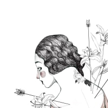 Flowers and arrows. Ilustração tradicional projeto de Gisela Navarro - 31.08.2017