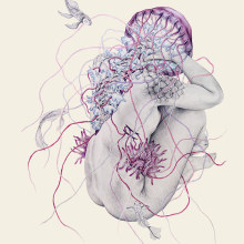 Jellyfish VII. Un proyecto de Ilustración tradicional, Dirección de arte, Artesanía, Diseño editorial, Bellas Artes, Diseño gráfico y Arte urbano de Elisa Ancori - 06.09.2017