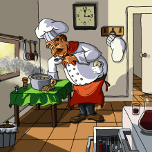 Master Chef. Ilustração tradicional, Animação, Design de personagens, Comic, e Animação de personagens projeto de Miguel Camacho Gordaliza - 09.09.2017