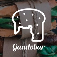 Logotipo e identidad corporativa para la bocadillería Gandobar, Aeropuerto de Gran Canaria. Un proyecto de Diseño, Br, ing e Identidad y Diseño gráfico de Lidia Lobato LLO - 11.06.2017