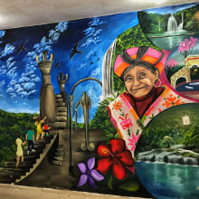 Huasteca Potosina mural. Arte urbana projeto de Héctor Armando Domínguez Rodríguez - 19.09.2017