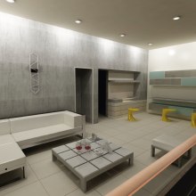 Render salón. Arquitetura de interiores, e Design de interiores projeto de Chris León - 08.04.2015