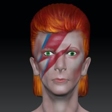 David Bowie & David Lynch - Mi Proyecto del curso: Modelado realista con ZBrush. 3D project by Alicia Puyol - 09.21.2017
