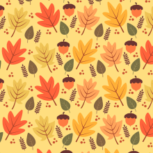 Autumn Pattern | Design analógico y digital. Ilustração tradicional, Pattern Design e Ilustração vetorial projeto de Michelle Barroeta - 24.09.2017