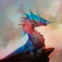 Dragon. Ilustração tradicional projeto de Susana - 02.10.2017