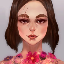 Flores para la guerrera. Un proyecto de Ilustración tradicional de Susana - 02.10.2017