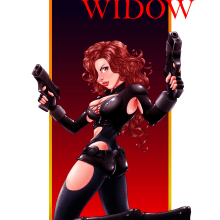 Ilustración de Black Widow. Un proyecto de Ilustración tradicional, Diseño de personajes y Cómic de Samuel Chuquizuta - 04.10.2017
