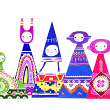 Mujeres de mi pueblo. Ilustração tradicional, e Design de personagens projeto de Kelly Abanto - 11.10.2017