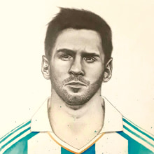 Messi argentina y el mundial. Design, Traditional illustration, Fine Arts, Graphic Design, Painting, and Photo Retouching project by Juan Jose Tibaldo - 10.11.2017