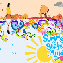Summer is a state of mind. Ilustração vetorial projeto de Laura Colored - 09.09.2017