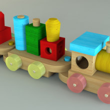 Tren de juguete en 3D. Design, and 3D project by Edith Llop Roselló - 07.17.2017