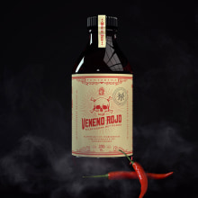 Veneno Rojo-Salsa picante. Un proyecto de Ilustración tradicional y Packaging de Diego Gutiérrez - 18.10.2017