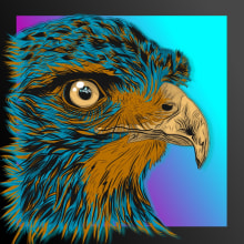 Eagle Line. Traditional illustration, and Vector Illustration project by Alan Alfaro Dávalos - 07.24.2015